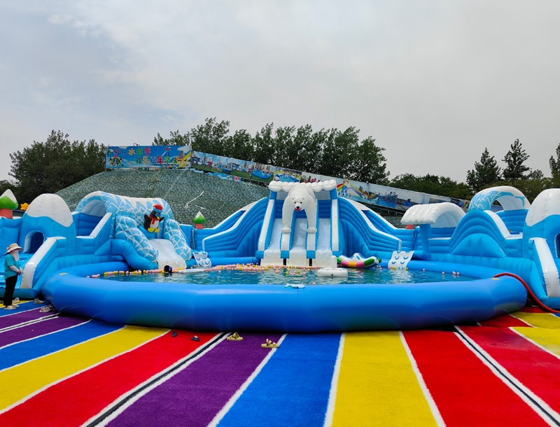 Ice and Snow World Inflatable Water Playground Slide