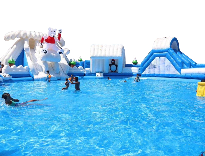 Ice and Snow World Inflatable Water Playground Slide