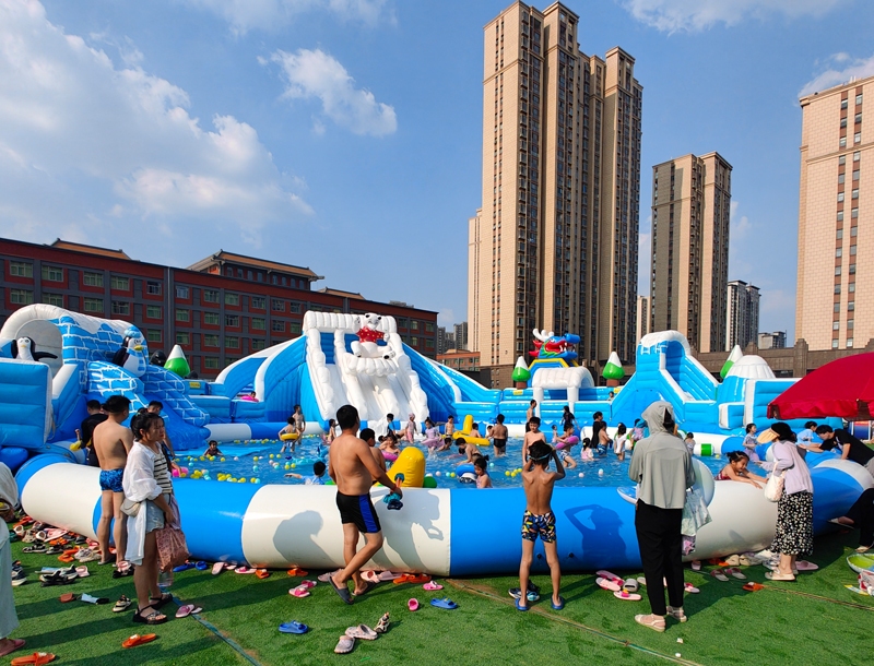 Ice and Snow World Inflatable Water Playground Slide