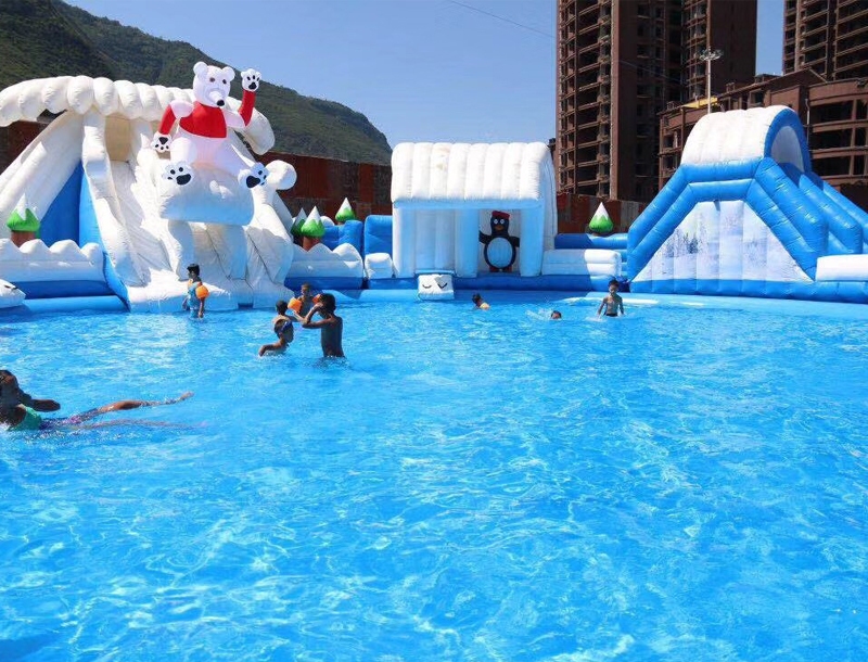 Ice and Snow World Inflatable Water Playground Slide