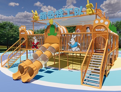 HJJ011 Cute Rabbit Special Agents Outdoor Playground Equipment