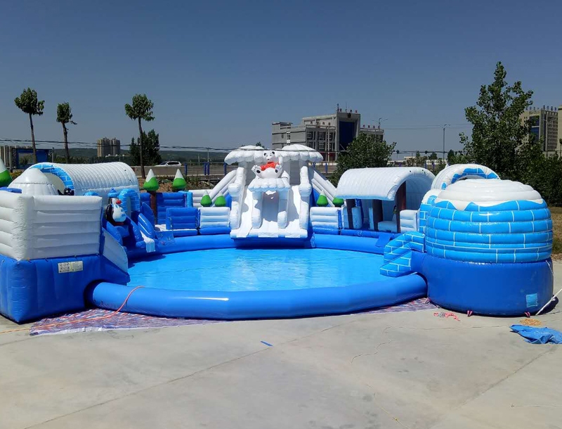 Ice and Snow World Inflatable Water Playground Slide