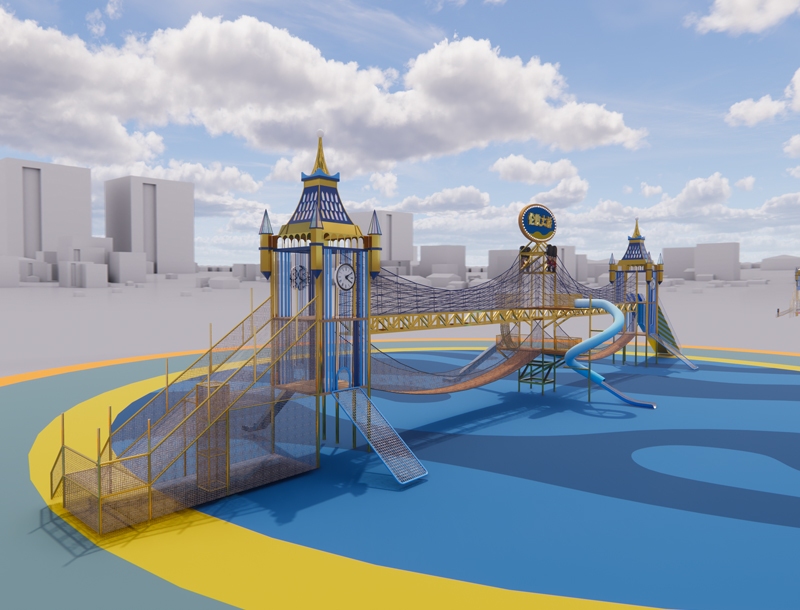 London Bridge Combination Slide Park playground equipment