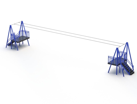 Non-motorized children's zipline Playground Equipment