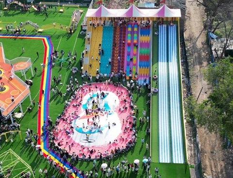 Rainbow Slide Large outdoor non-powered amusement equipment