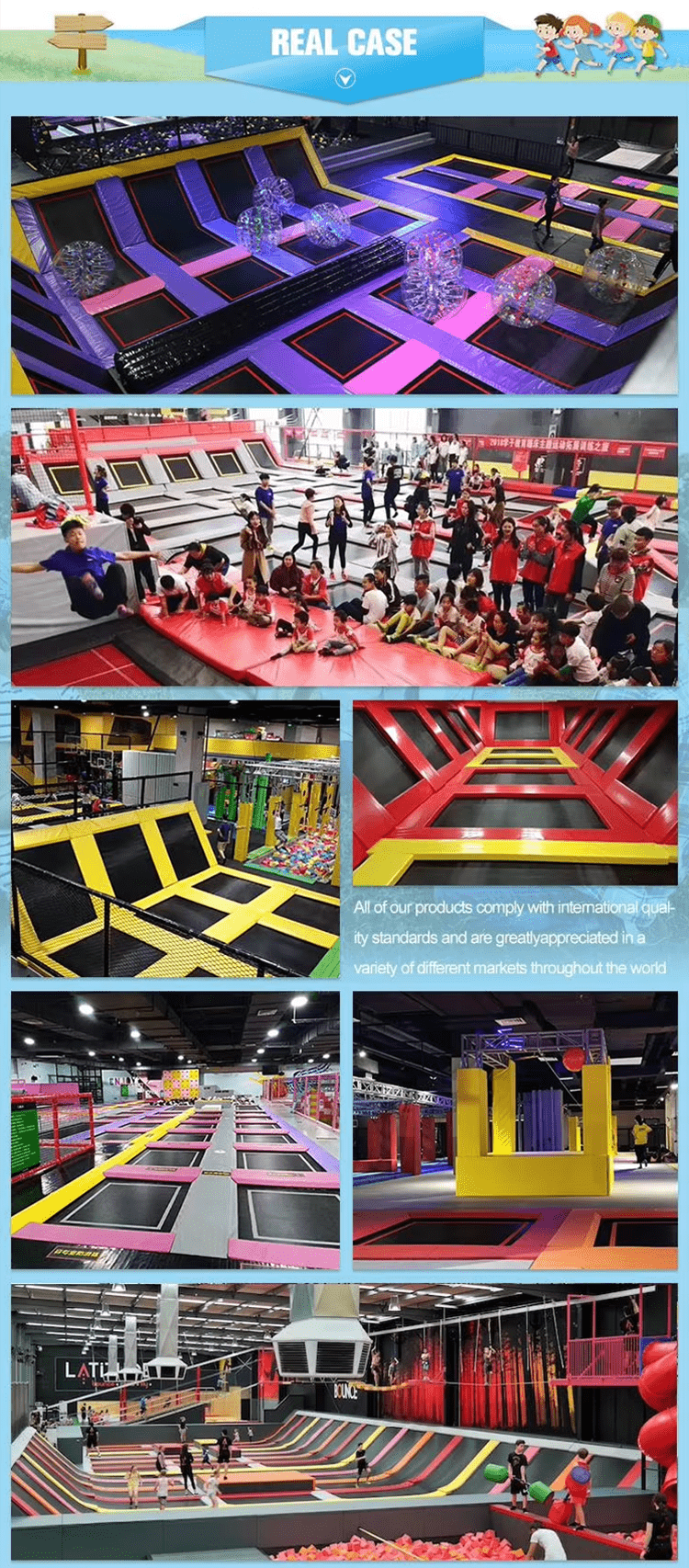 Children's trampoline park equipment
