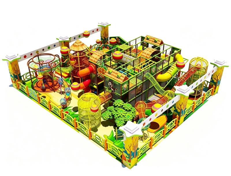 Green-themed indoor soft play equipment for children