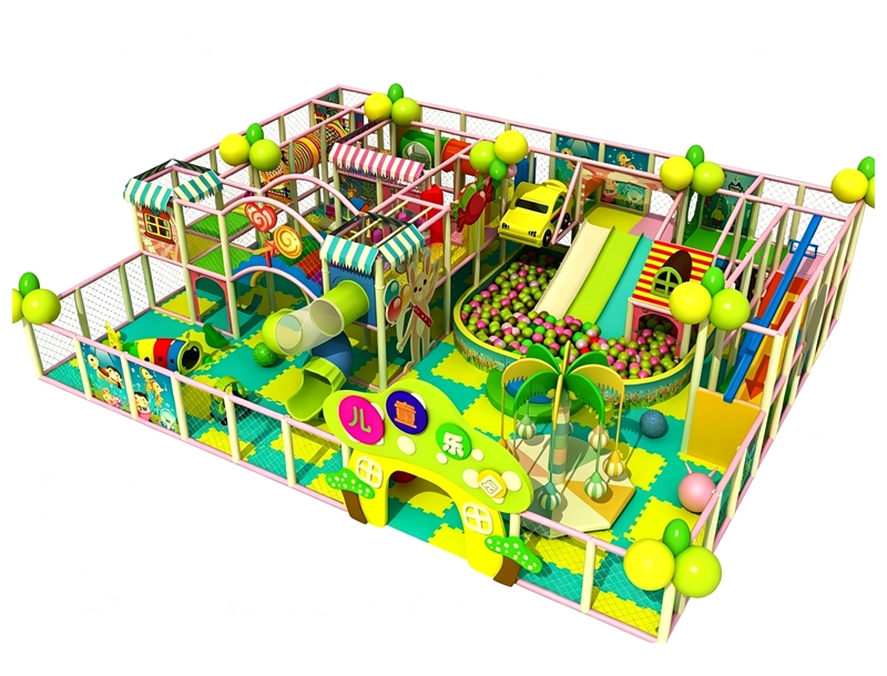 Green-themed indoor soft play equipment for children