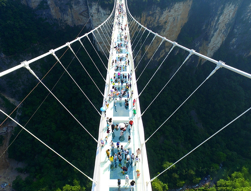 glass walkway in the scenic area